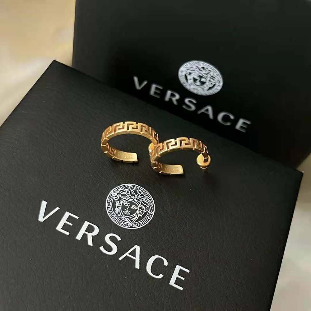 Bông tai Versace Women Small Greca Hoop Earrings-Gold