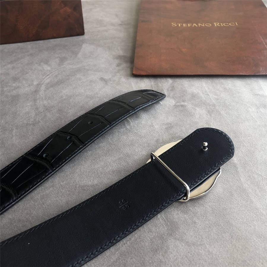 DÂY LƯNG STEFANO RICCI CROCODILE LEATHER DA CÁ SẤU Belt Khóa vàng