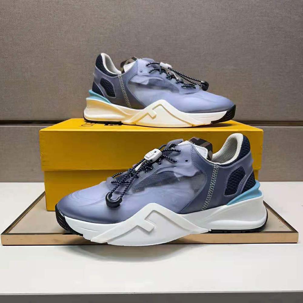 GIÀY Fendi Flow Light Blue Nylon Low-tops