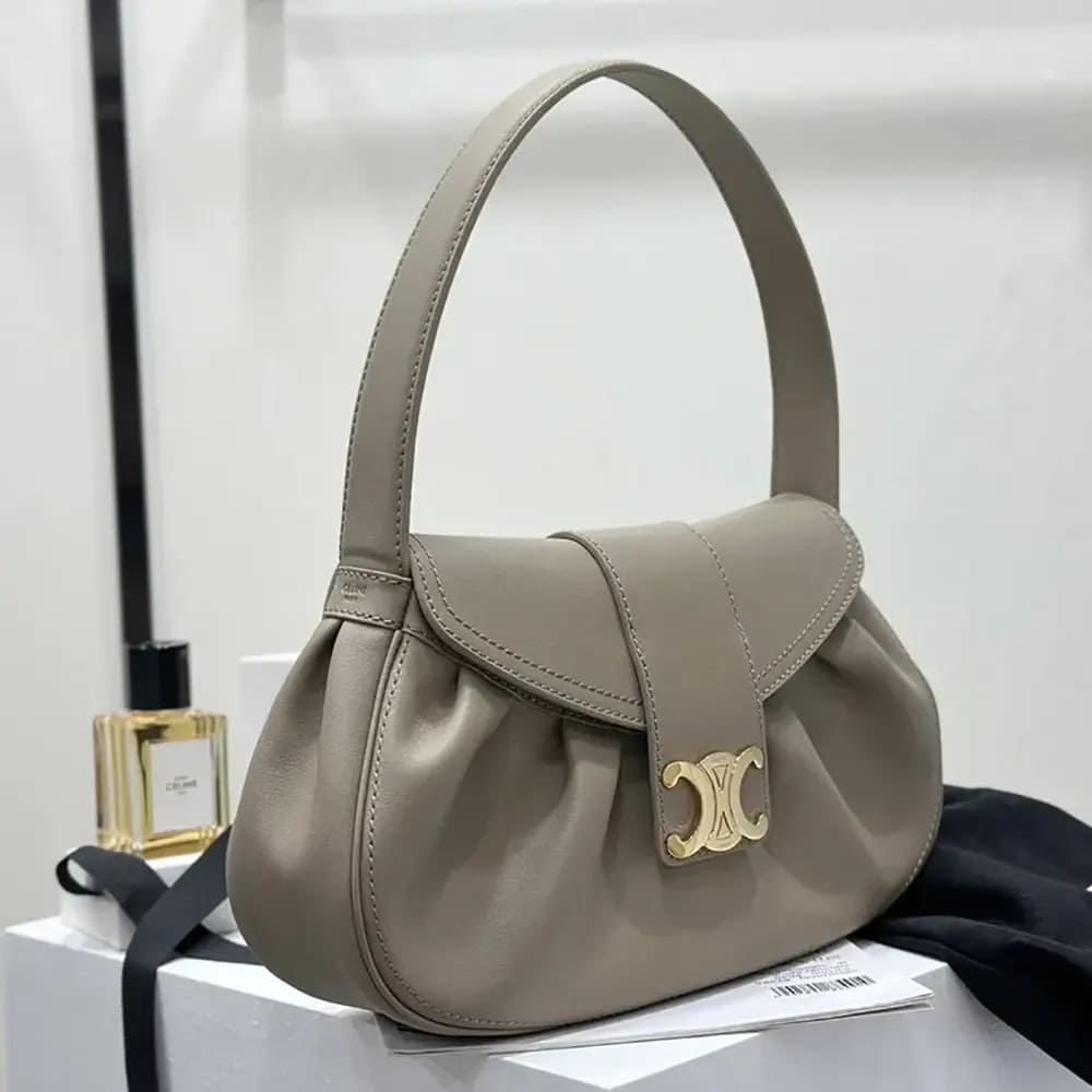 TÚI CELINE Women Medium Polly Bag in Supple Calfskin