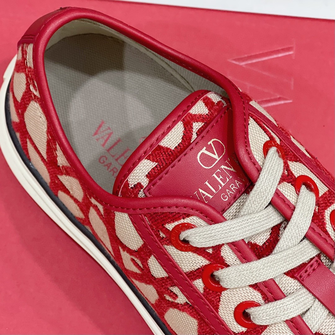 GIÀY VALENTINO CANVAS LEATHER SNEAKER SHOES AAA