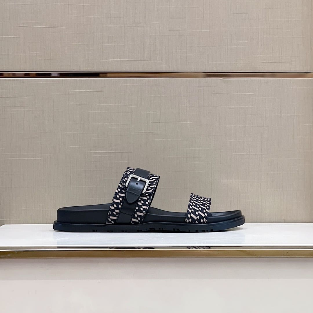 DÉP HERMES BLACK H SANDAL AAA
