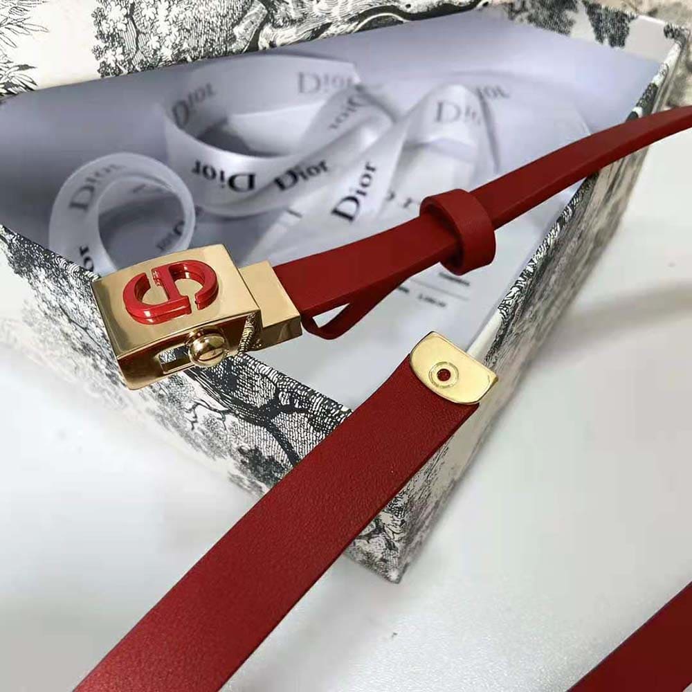 DÂY LƯNG Dior Women Diorpolytechnique Belt Bright Red Smooth Calfskin 17 MM