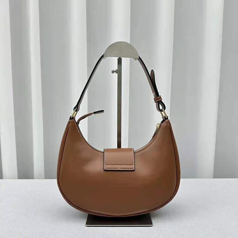 TÚI Celine Women Ava Triomphe Soft Bag in Smooth Calfskin-Brown