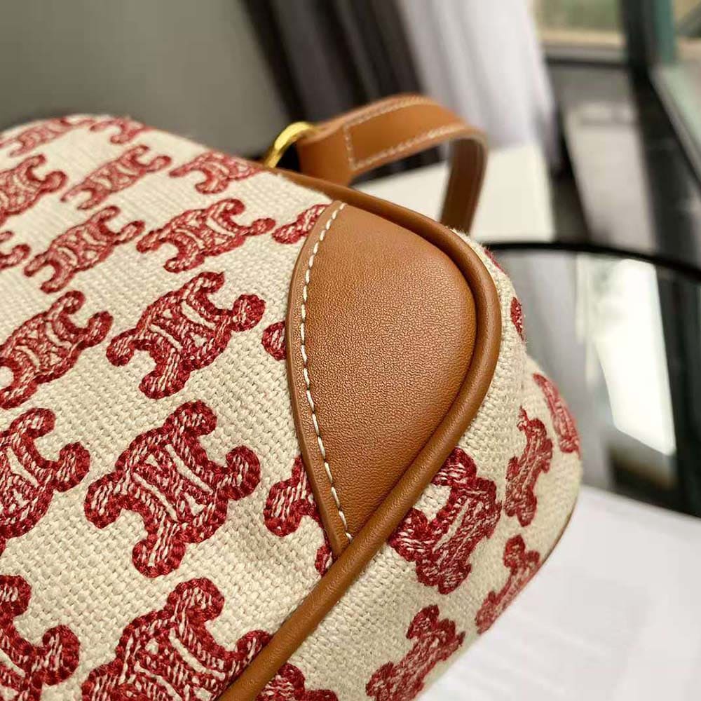 TÚI Celine Women Camera Bag in Textile with Triomphe Embroidery