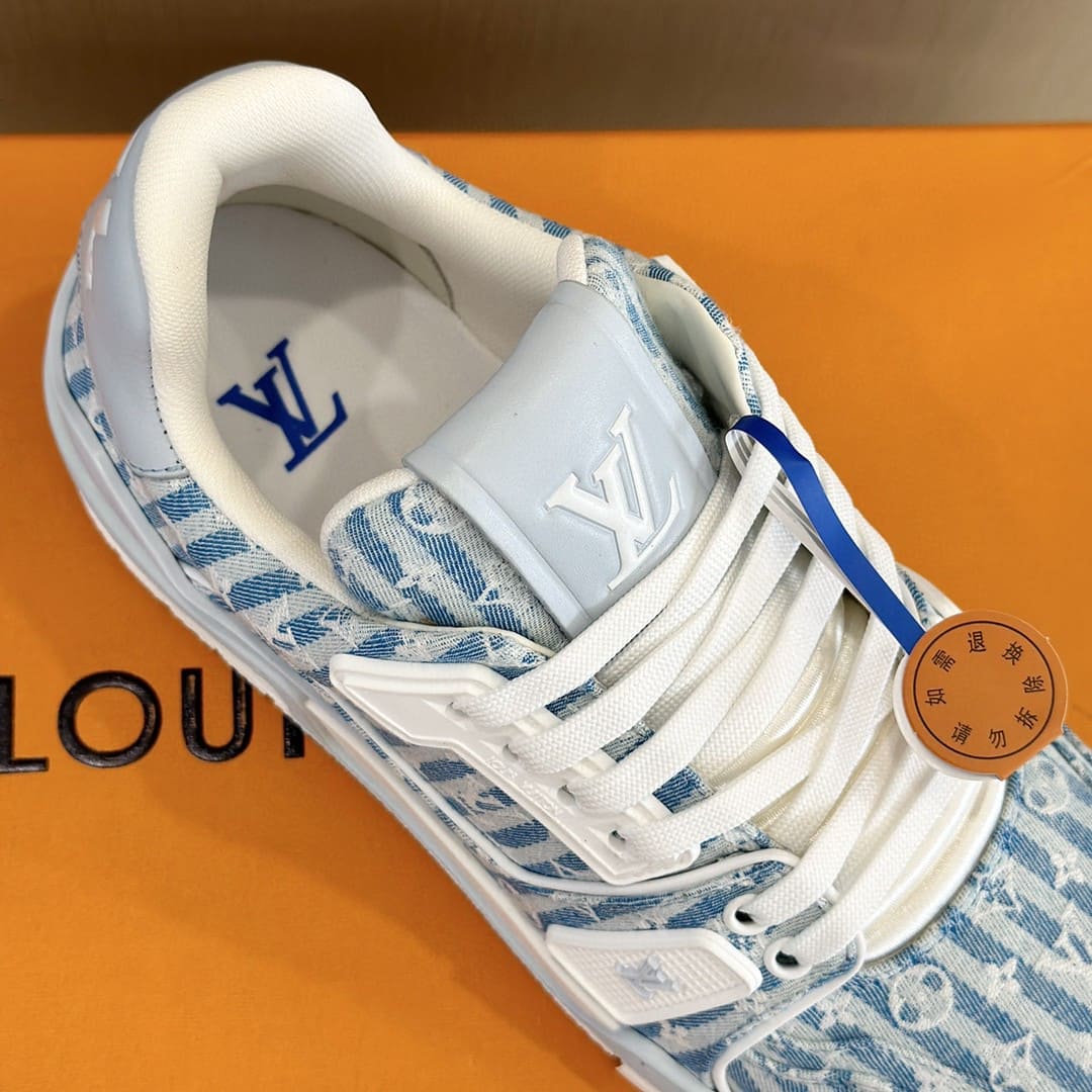 GIÀY LOUIS VUITTON TRAINER MONOGRAM DENIM SNEAKERS SHOES AAA