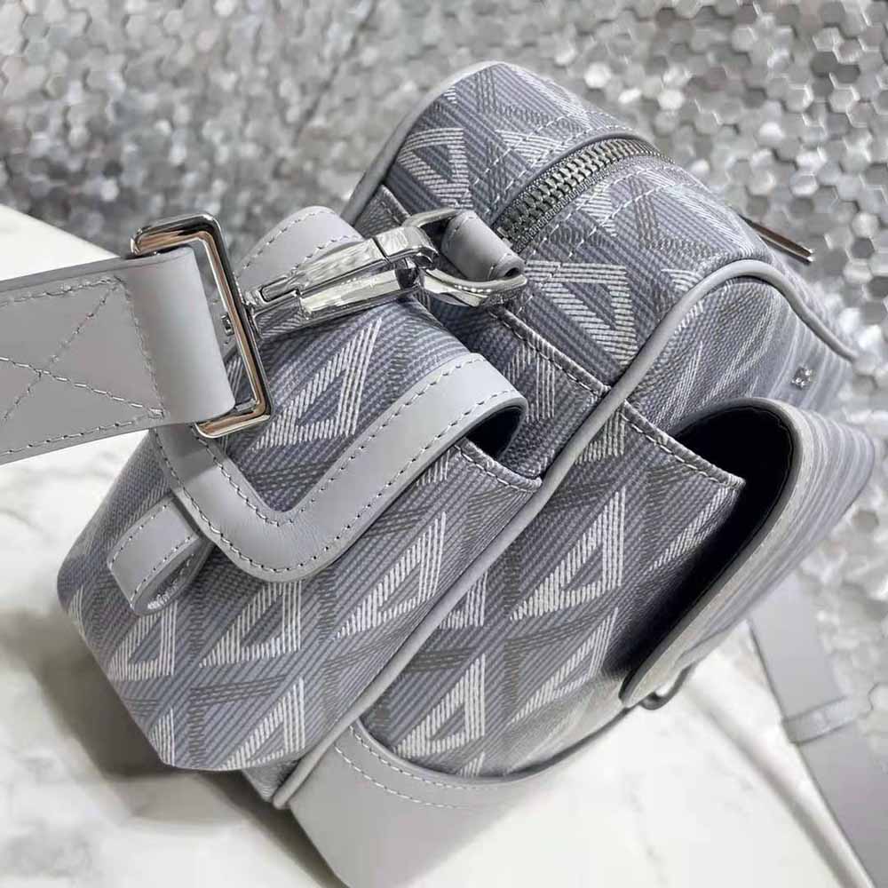 TÚI DIOR Messenger Bag Dior Gray CD Diamond Canvas and Smooth Calfskin