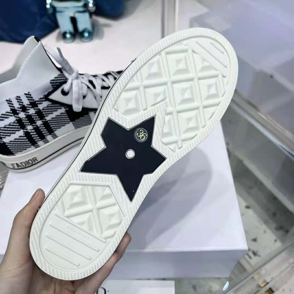 GIÀY Dior Women Walk’N’Dior Sneaker Black and White Check’n’Dior Technical Mesh