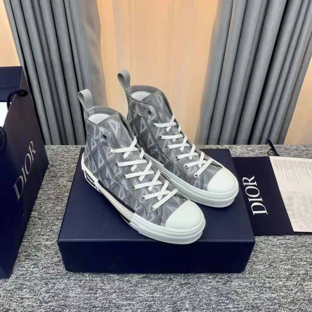 GIÀY DIOR B23 High-Top Sneaker Dior Gray CD Diamond Canvas