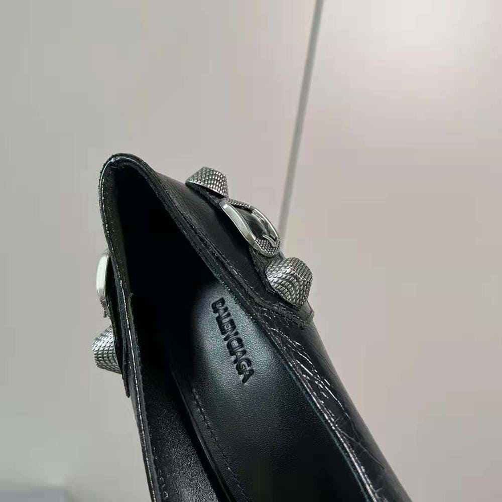 GIÀY Balenciaga Women Cagole 90mm Pump in Black Arena Lambskin