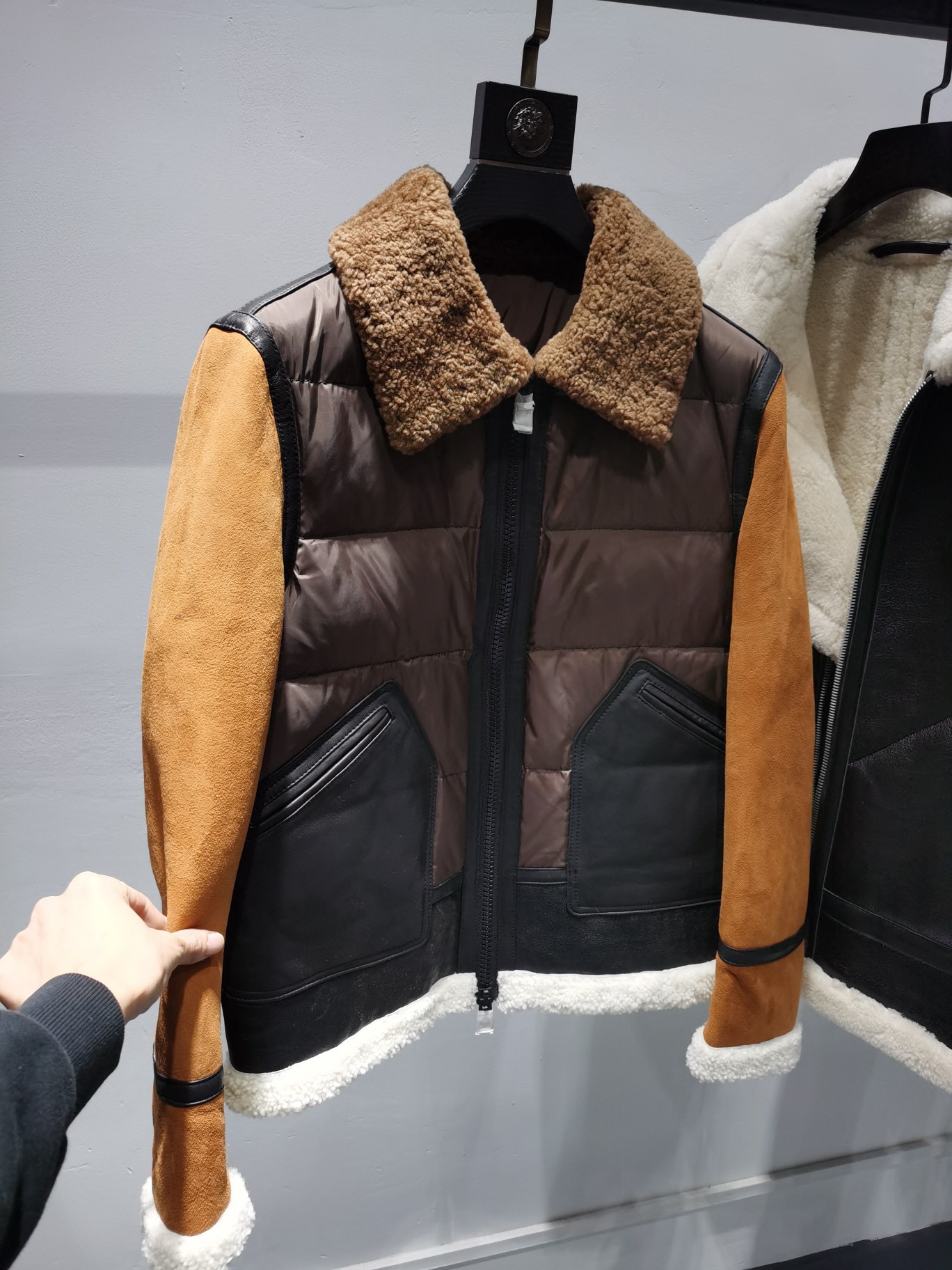 ÁO MONCLER LEATHER JACKET LÓT LÔNG