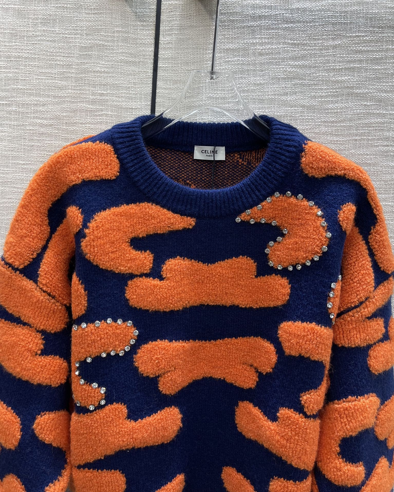 ÁO CELINE Round-Neck Tiger Print Sweater