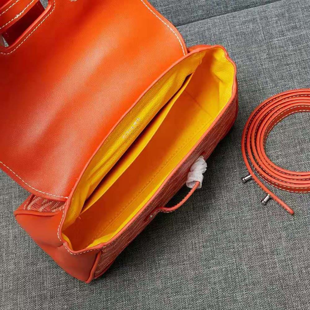 TÚI Goyard Women Sac Saïgon Souple Mini in Toile Goyardine & Chevroches Calfskin-Orange