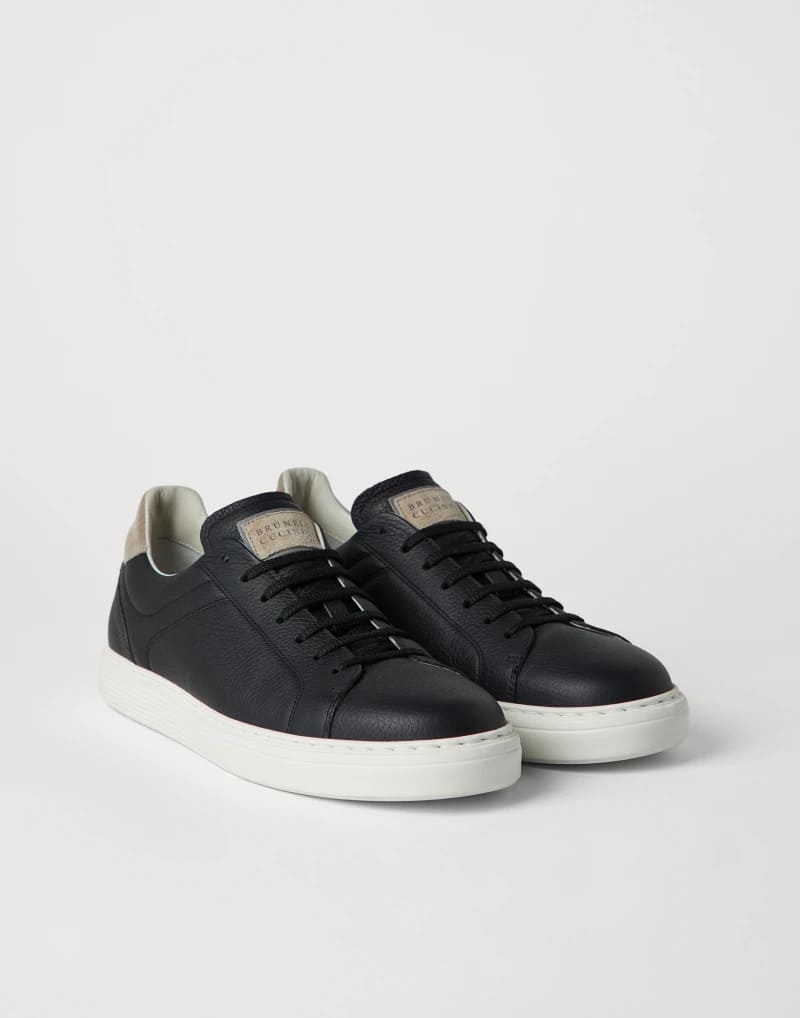 GIÀY BRUNELLO CUCINELLI SNEAKERS GRAIN CALFSKIN SHOES AAA DA BÊ HẠT