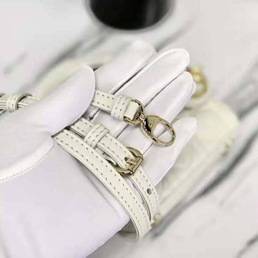 TÚI Dior Women Micro Lady Dior Bag Latte Cannage Lambskin