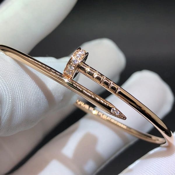 Vòng tay Cartier Vàng hồng 18k 20 viên kim cương SM Juste un Clou Nail Bracelet 18K  (Liên hệ để biết giá)