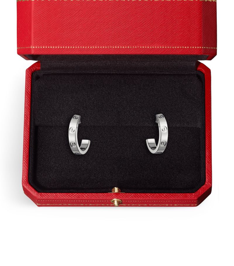 Bông tai CARTIER White Gold LOVE Hoop Earrings vàng trắng 18K