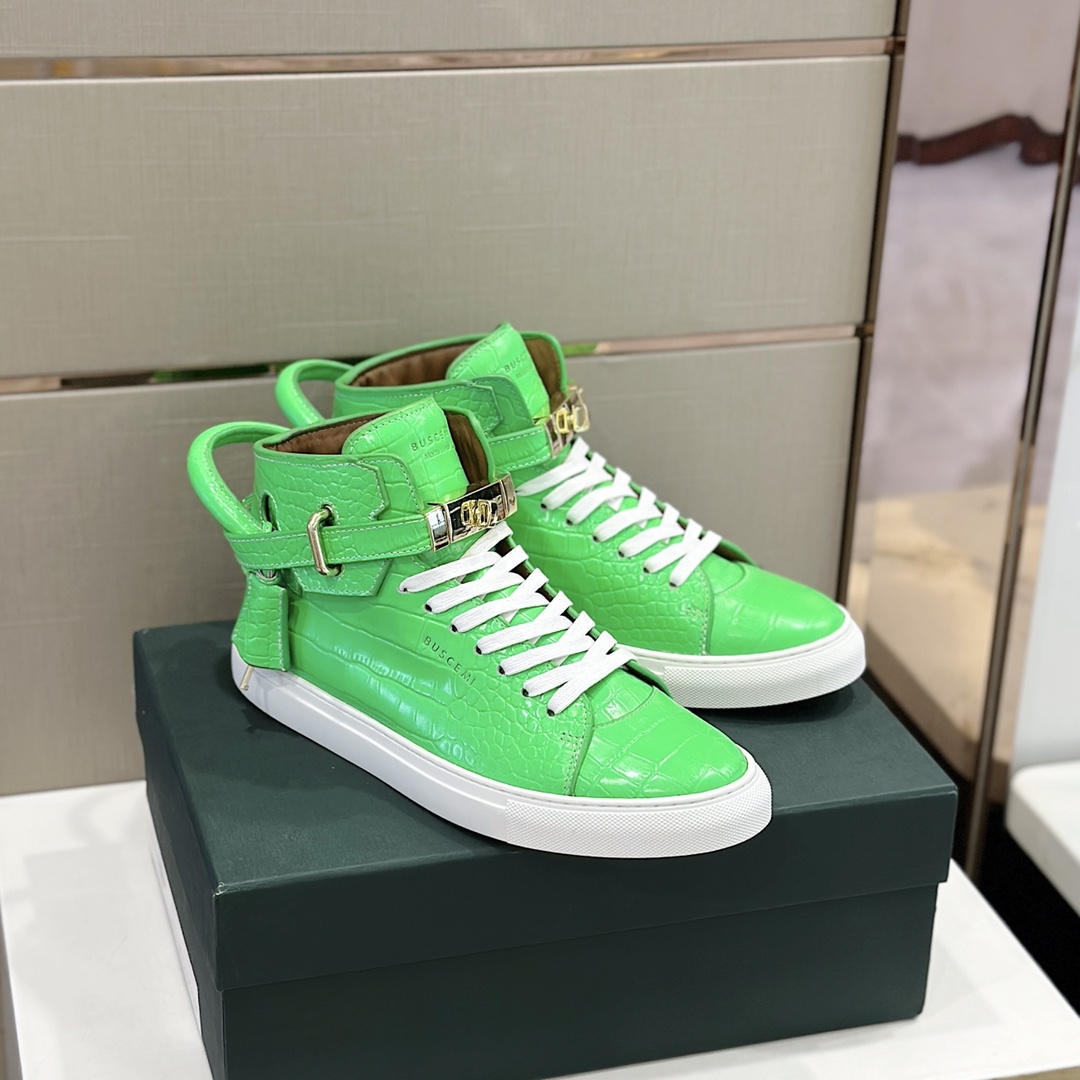 GIÀY BUSCEMI GREEN HIGH TOP SHOES AAA