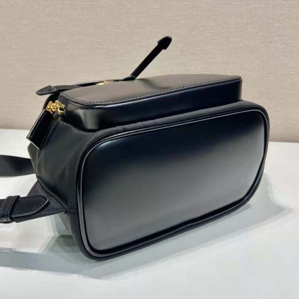 BALO Prada Women Re-Nylon and Brushed Leather Backpack-Black