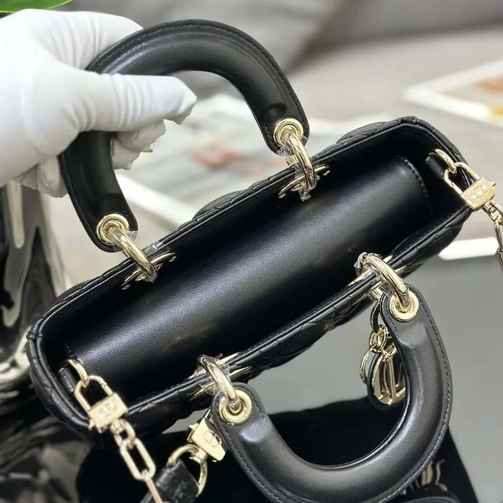 TÚI Dior Women Small Lady D-Joy màu đen Cannage Lambskin
