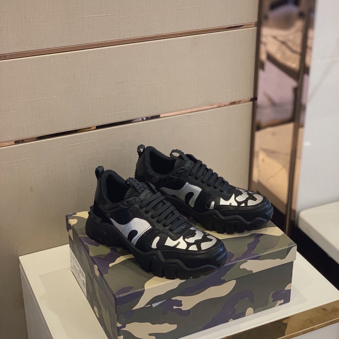 GIÀY VALENTINO CAMOULFLAGE LEATHER SNEAKER SHOES AAA