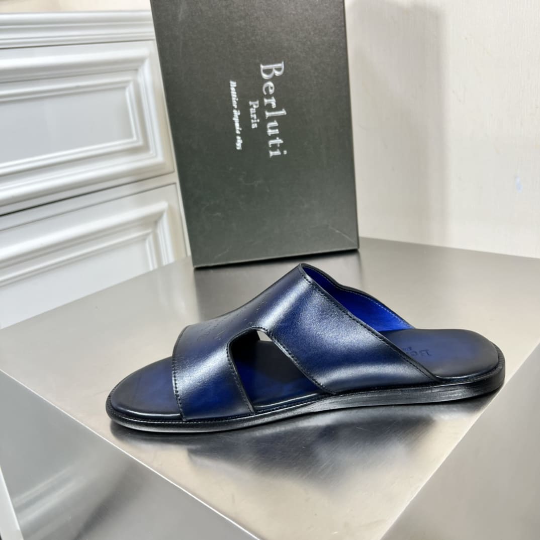 DÉP BERLUTI PATINA LEATHER SLIPPER