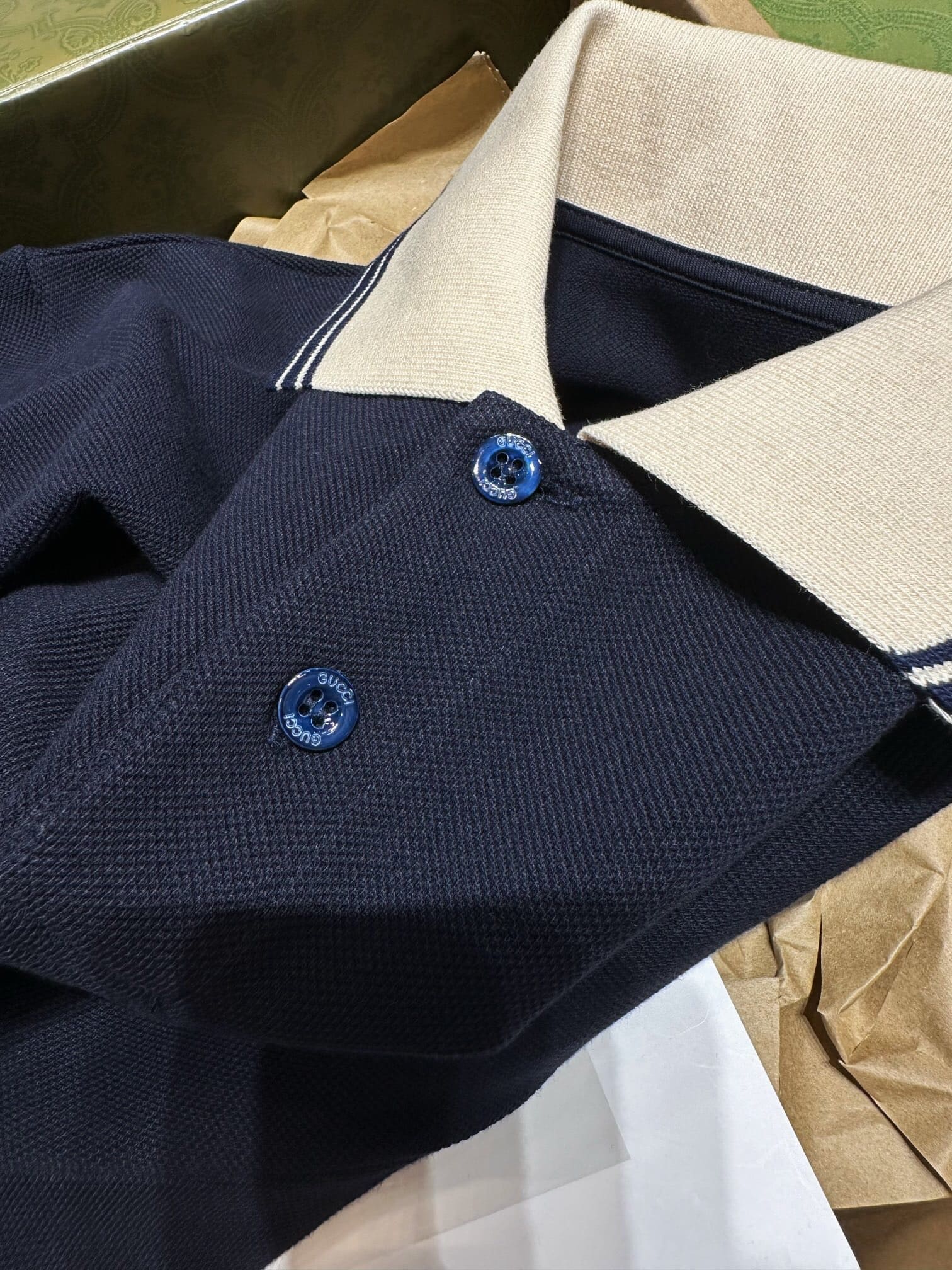 ÁO GUCCI GG POLO SHIRT MÀU ĐEN UNISEX