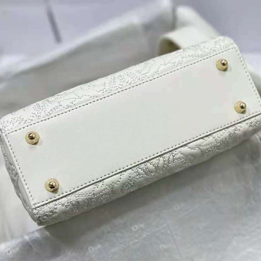 TÚI Dior Women Small Lady Dior my Abcdior Bag Latte Quilted-Effect Lambskin with Ornamental Motif