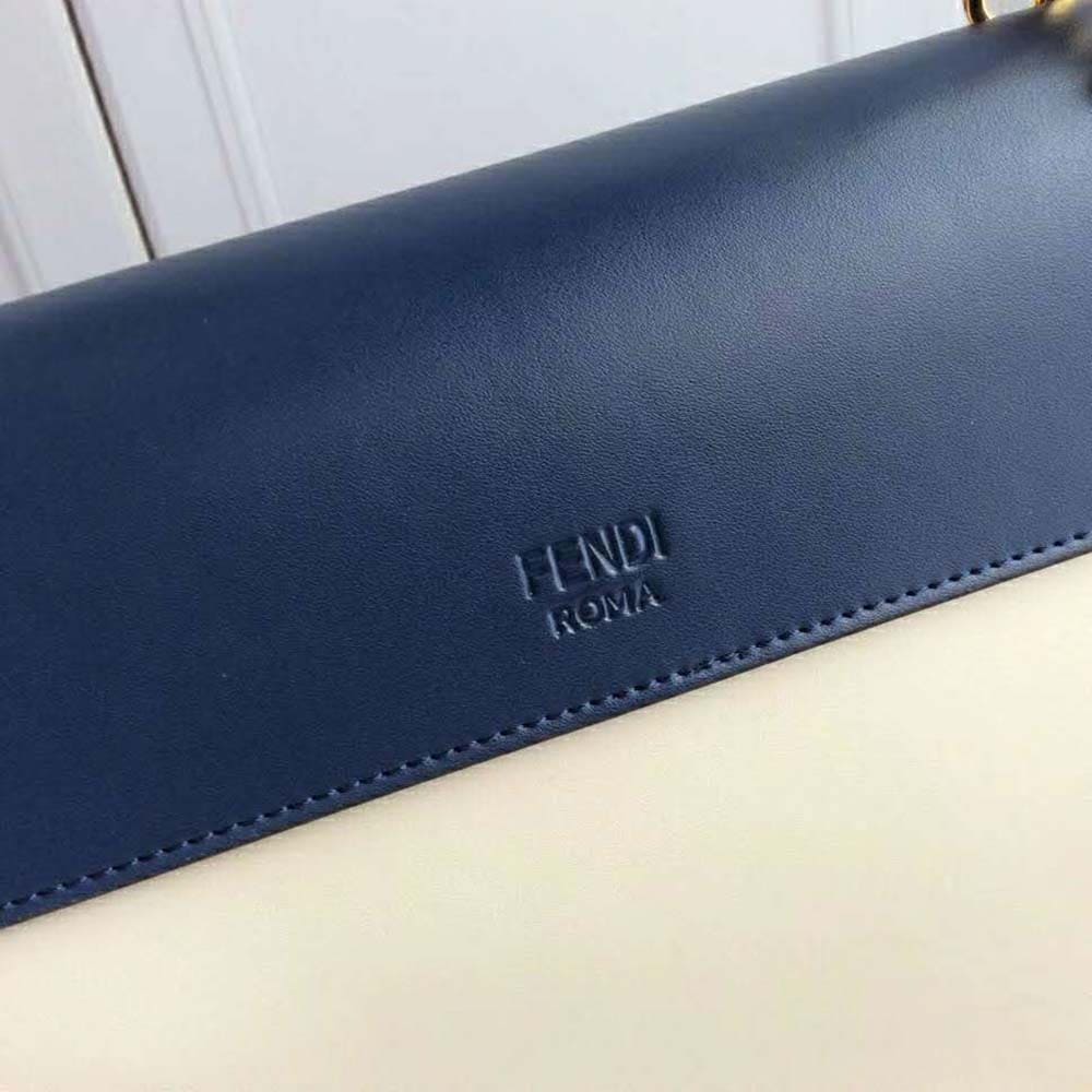 TÚI Fendi Women Kan I F Pale Blue Leather Bag with Exotic Details