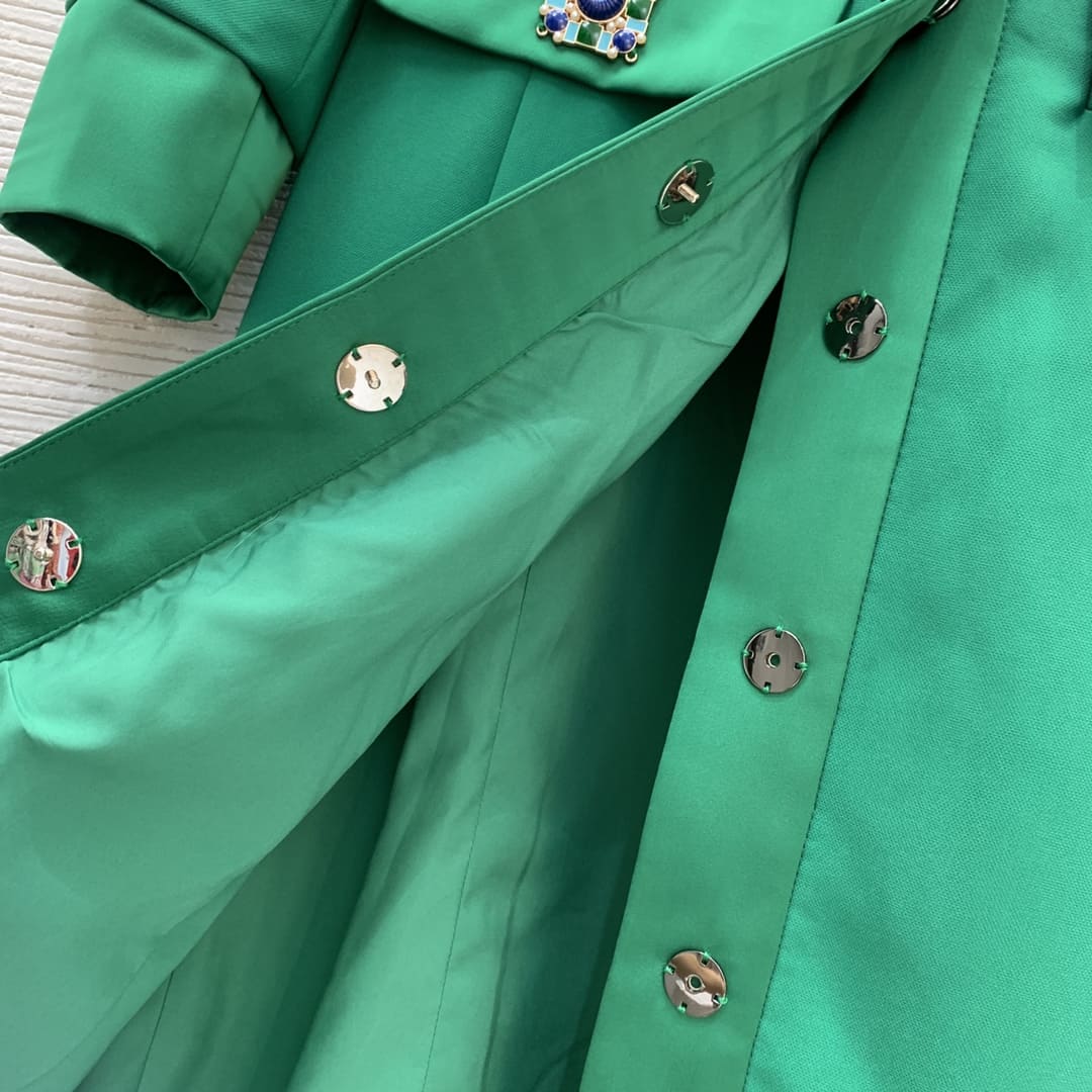 VÁY DOLCE & GABBANA Green Party Long Dress High Classy