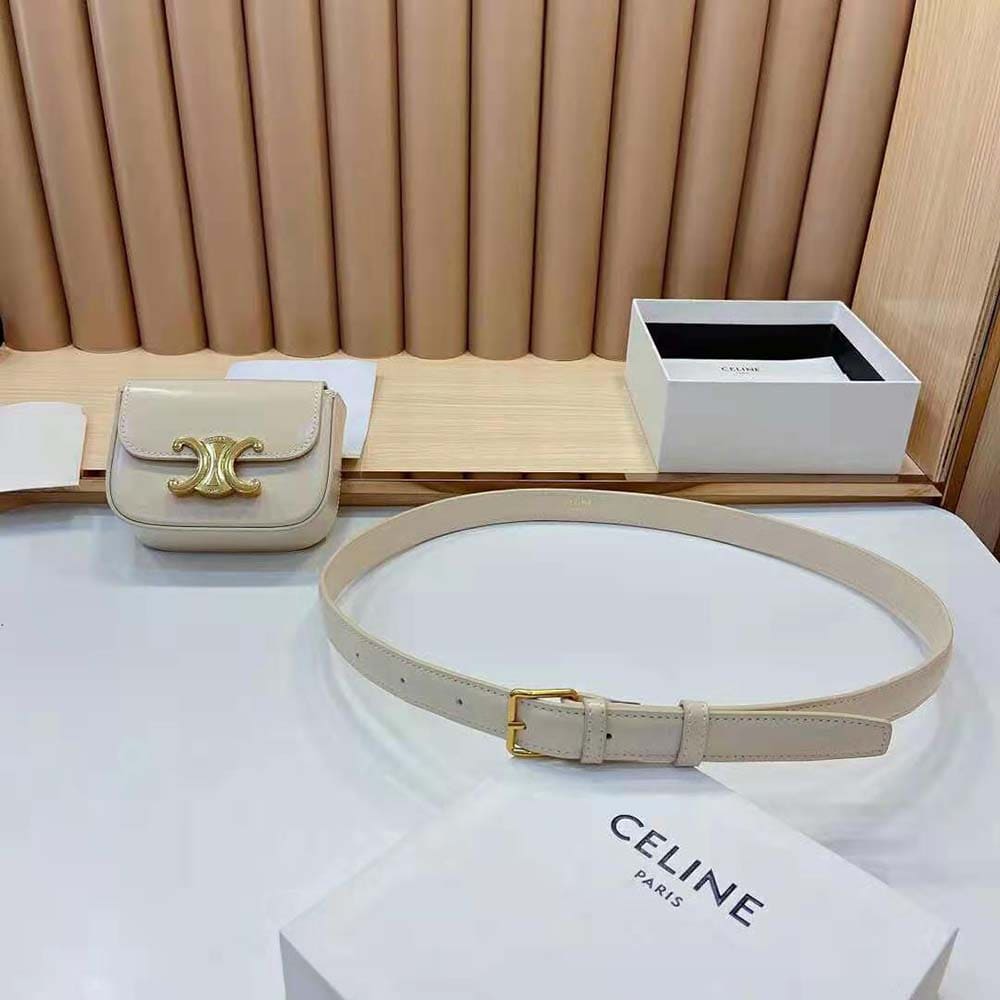 TÚI Celine Women Belt Bag Triomphe Belt in Triomphe Canvas and Calfskin