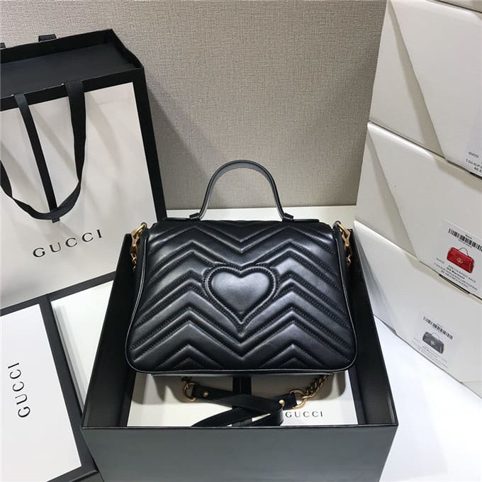 TÚI Gucci GG marmont small top handle bag black Top Quality