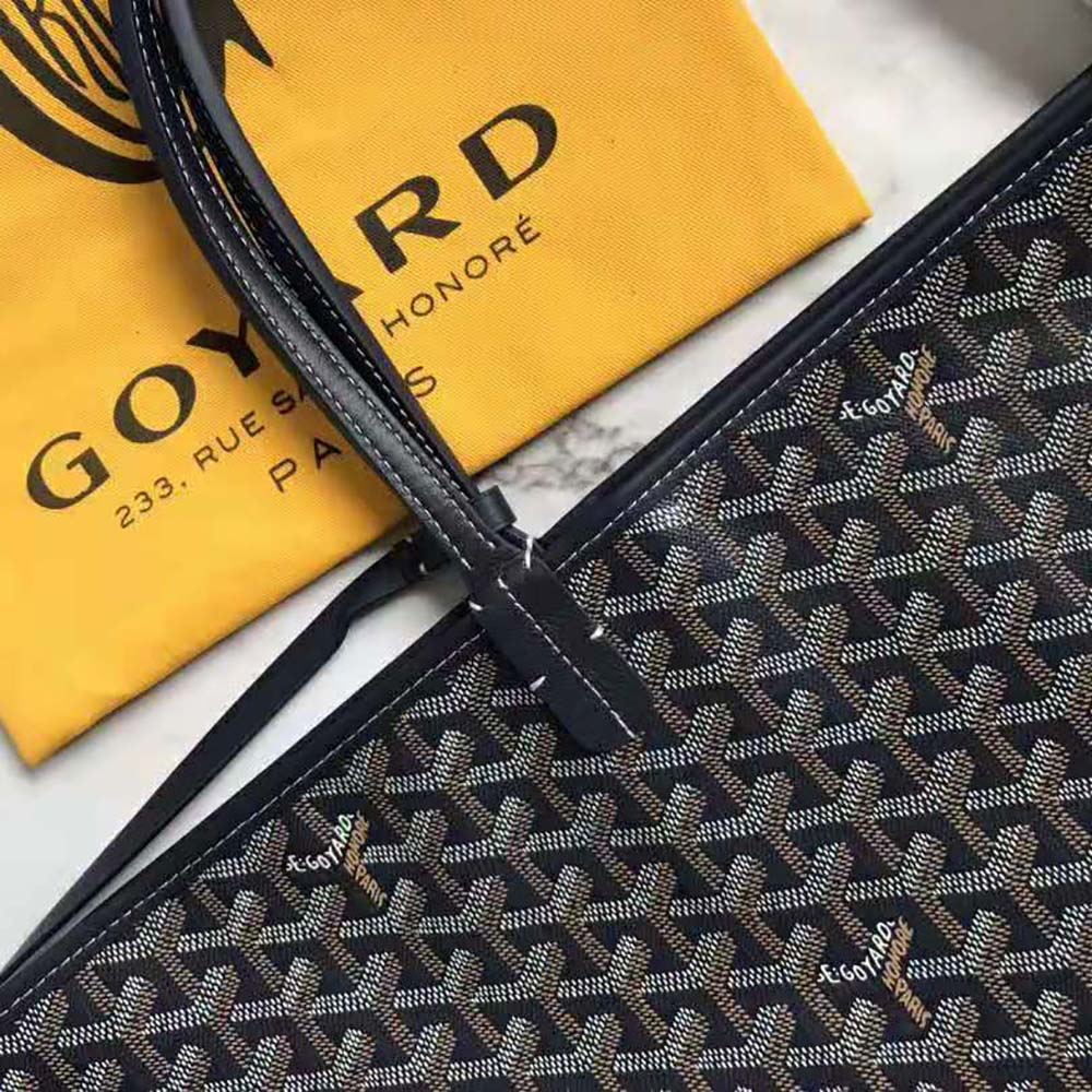 TÚI Goyard Women Sac Saint Louis GM in Goyardine Canvas & Chevroches Calfskin-Black