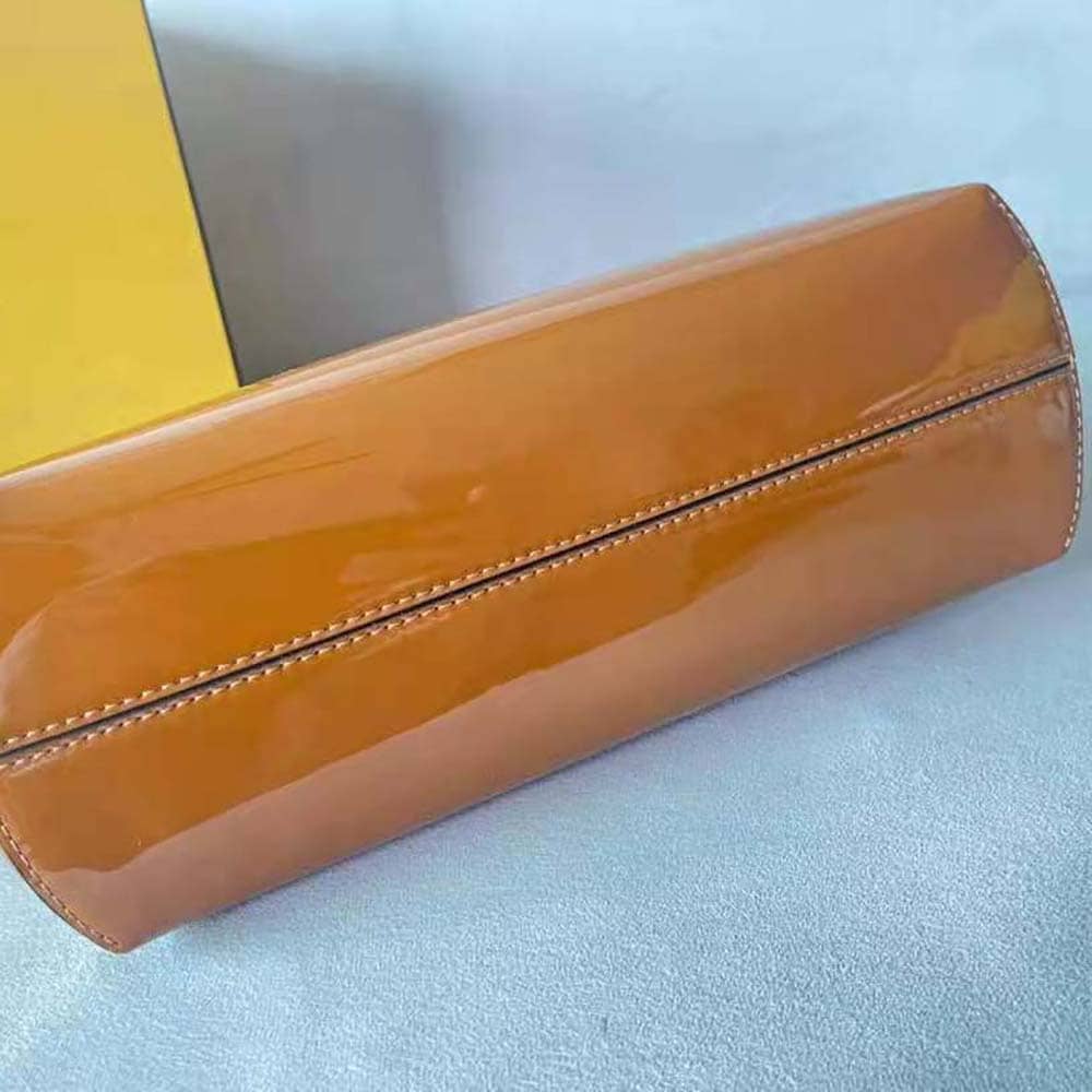 TÚI Fendi Women First Midi Brown Patent Leather Bag