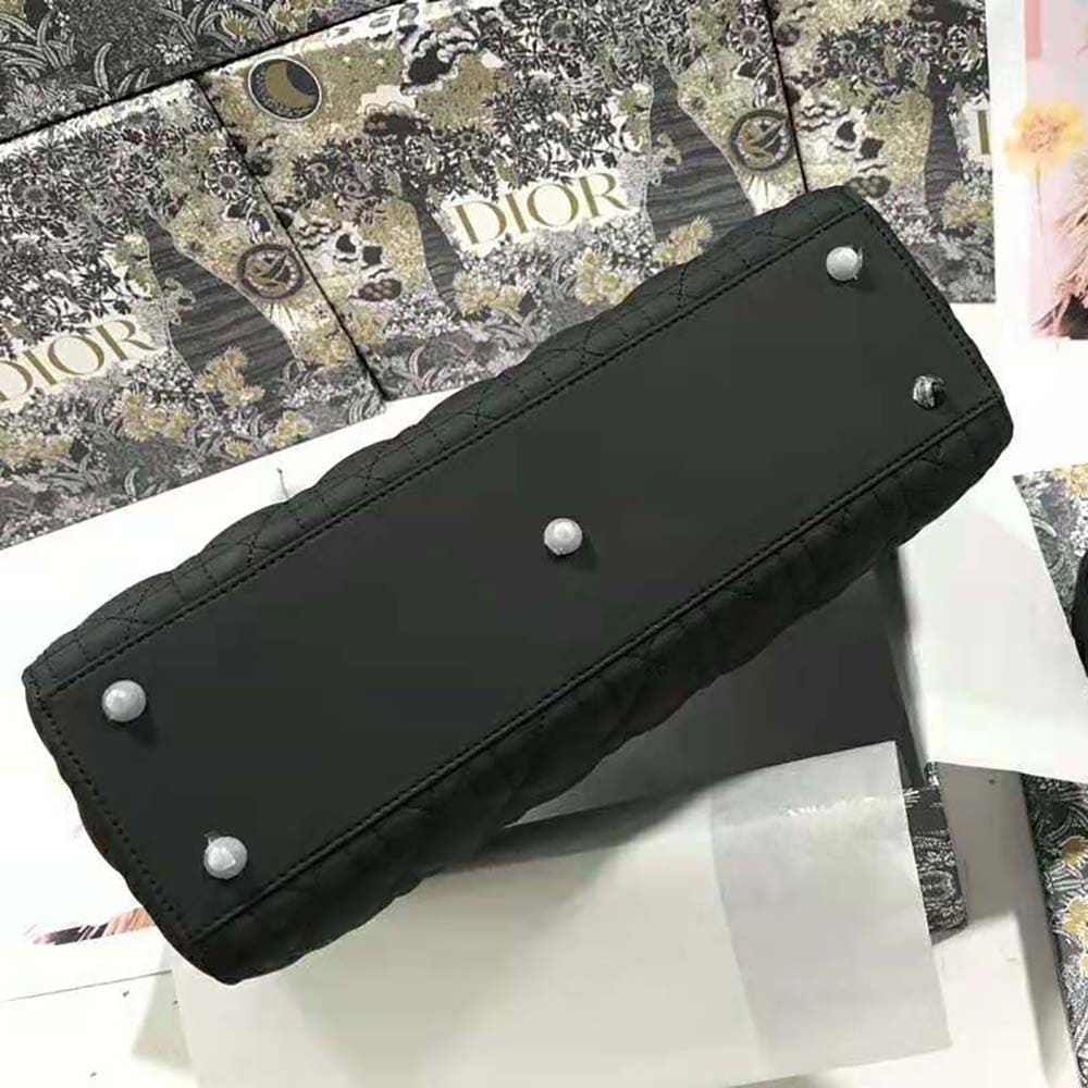 TÚI Dior Women Large Lady Dior Bag Black Ultramatte Cannage Calfskin