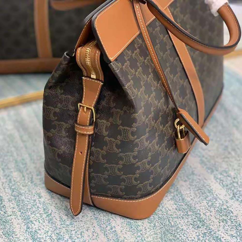 TÚI Celine Women Medium Cabas DE France Bag in Triomphe Canvas and Calfskin