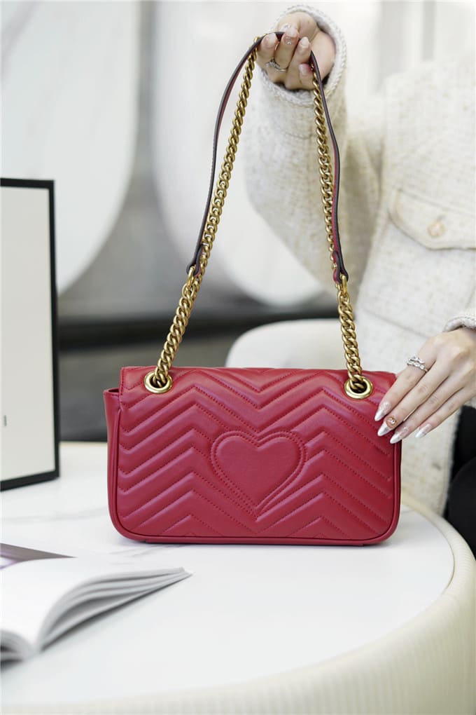 TÚI Gucci Marmont small matelasse shoulder bag red ferrari Top Quality