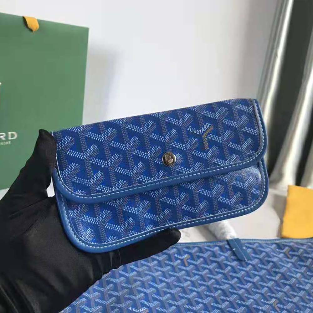 TÚI Goyard Women Sac Saint Louis GM in Goyardine Canvas & Chevroches Calfskin-Blue