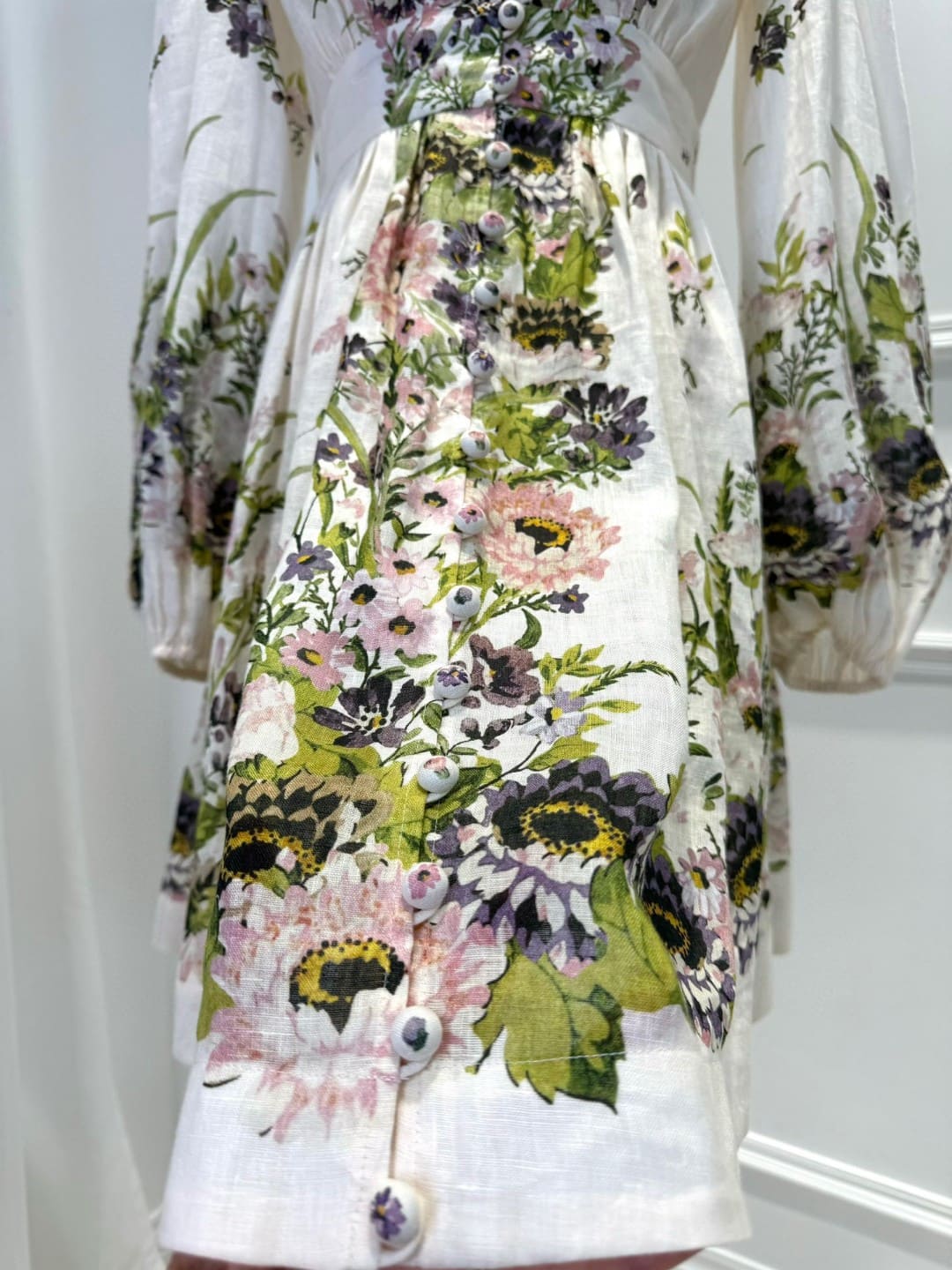 VÁY ZIMMERMANN V NECK FLOWER MID DRESS High Classy