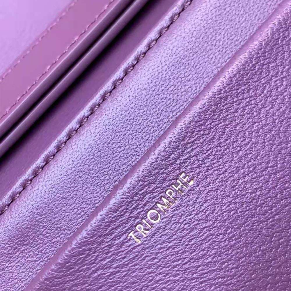TÚI Celine Women Trapeze Triomphe Bag in Shiny Calfskin-Purple