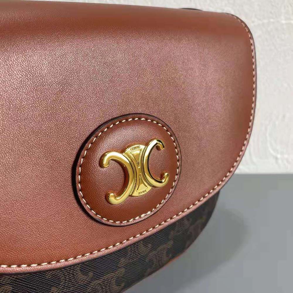 TÚI Celine Women Triomphe Saddle Bag in Triomphe Canvas