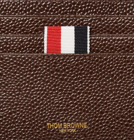 VÍ DA THOM BROWNE THOM BROWNE Striped Pebble-Grain Leather Wallet With Money Clip