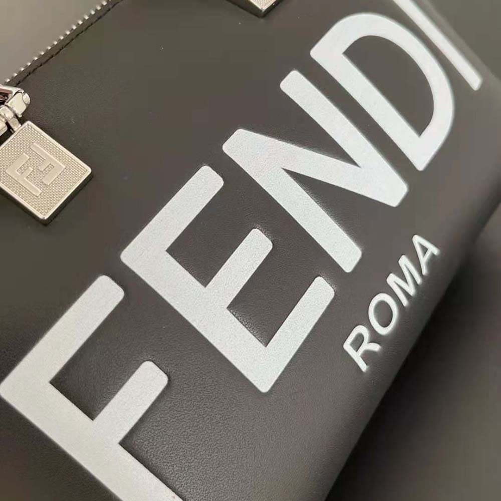 TÚI Fendi Women By The Way Mini Small Boston Bag in Black Leather