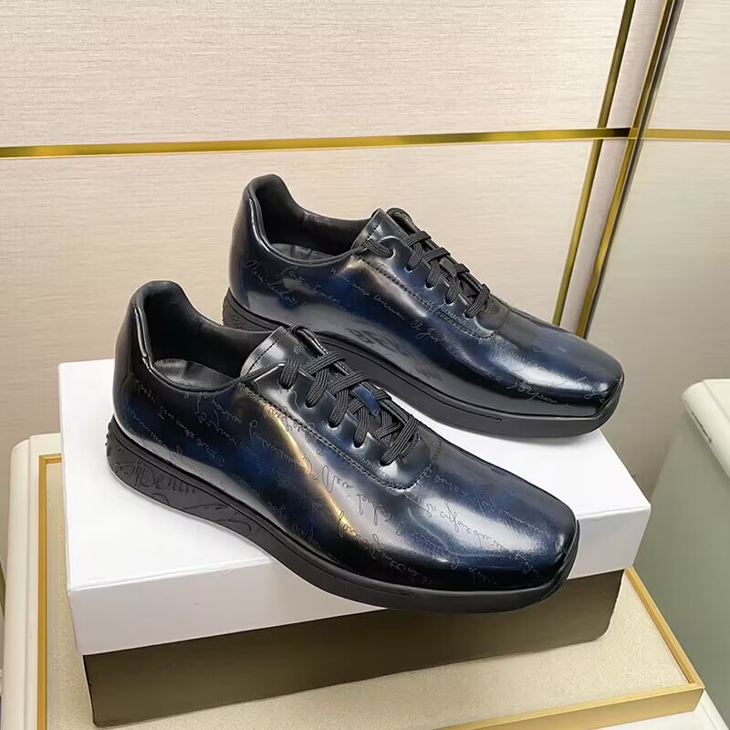 GIÀY BERLUTI Leather Blue Sneaker shoes