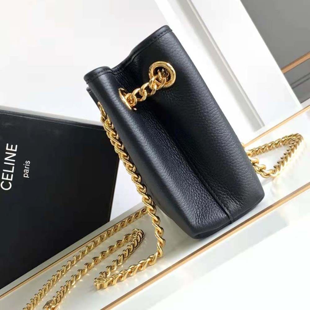 TÚI Celine Women Medium Newspaper Bag in Supple Calfskin-Black