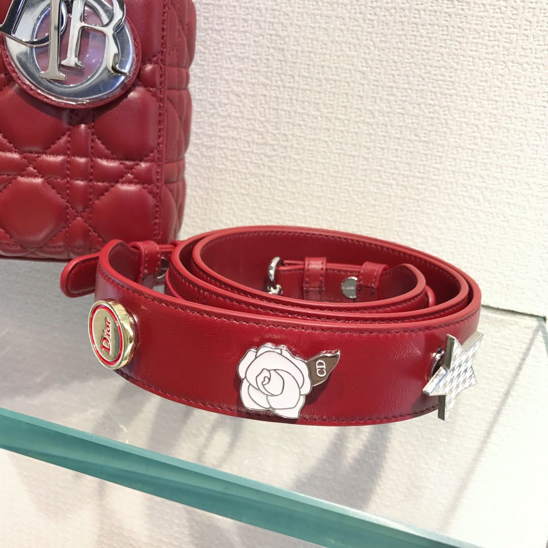 TÚI CHRISTIAN DIOR Lady Dior Bag Red Wine Cannage Lambskin Top Quality