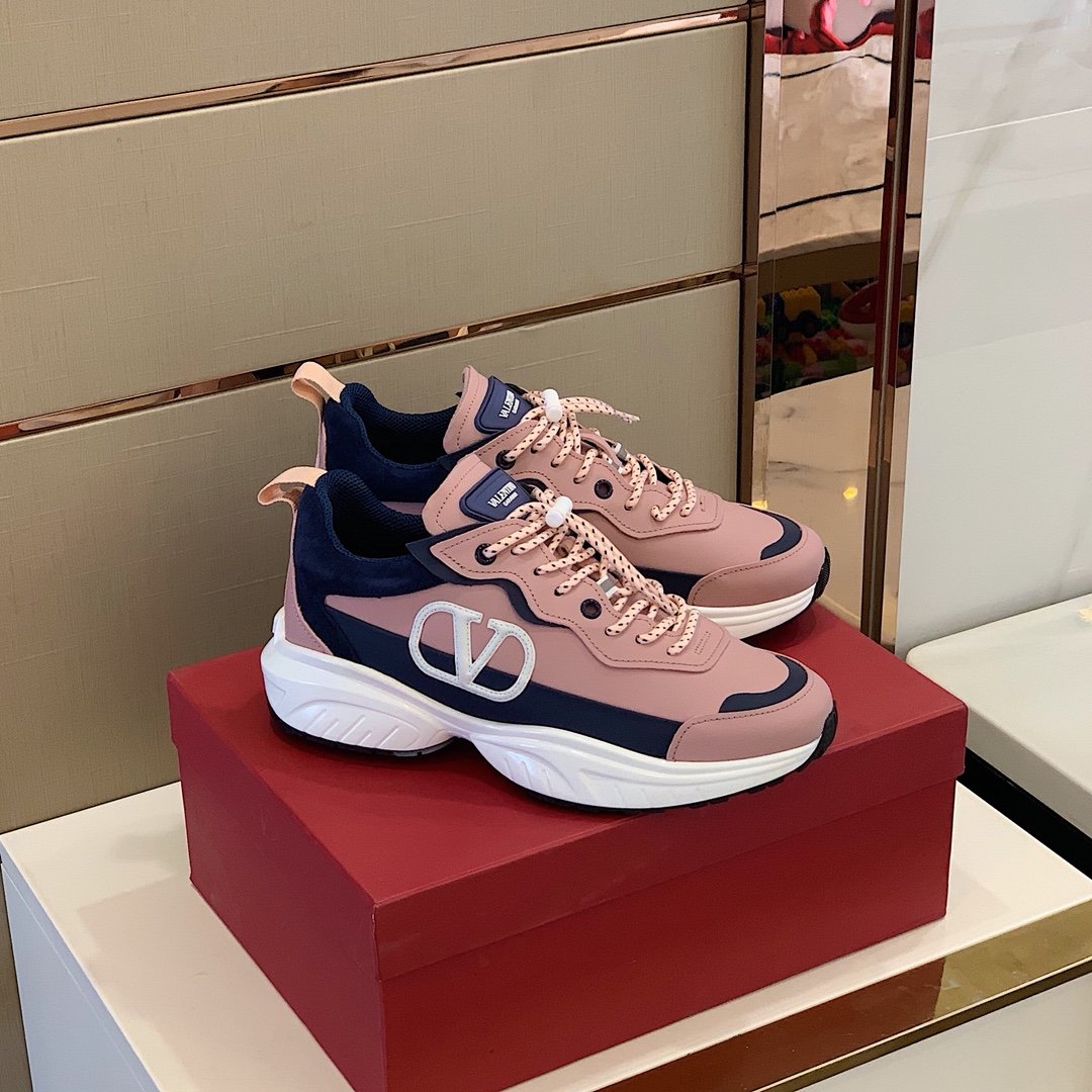 GIÀY VALENTINO V LOGO LEATHER SNEAKER SHOES AAA