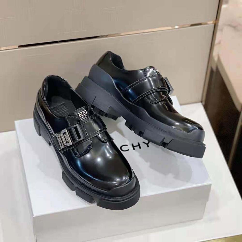 GIÀY GIVENCHY Terra Derbies in Leather-Black