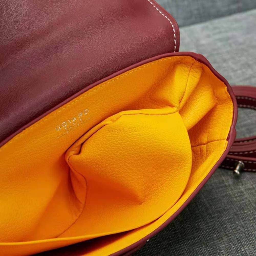 TÚI Goyard Women Sac Saïgon Souple Mini in Toile Goyardine & Chevroches Calfskin-Maroon