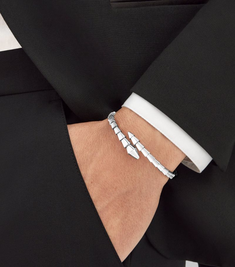 Vòng tay BVLGARI White Gold Serpenti Viper Bracelet vàng trắng 18K